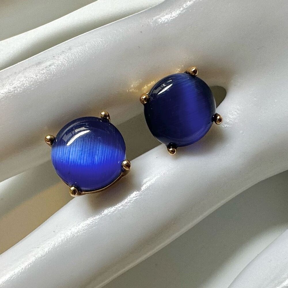 Blue And Gold Tone Post Earrings